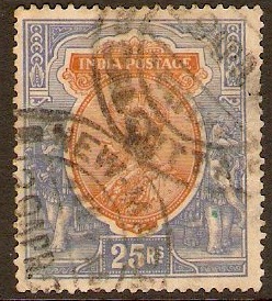 India 1911 25r Orange and blue. SG191.