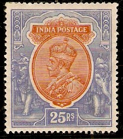 India 1911 25r Orange and blue. SG191