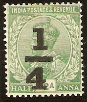 India 1922 a on a Emerald. SG196.