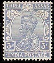 India 1922 3a Ultramarine. SG200.