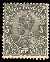 India 1926 3p Slate. SG201.