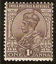 India 1926 1a Chocolate. SG203.
