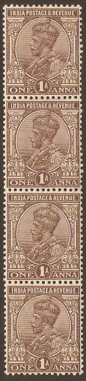 India 1926 1a Chocolate. SG203.