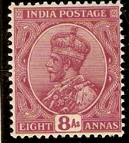 India 1926 8a Reddish purple. SG212.