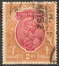India 1926 2r Carmine and orange. SG215.