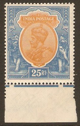 India 1926 25r Orange and blue. SG219.