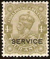 India 1926 4a Sage-green. SGO113.