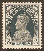 India 1937 3p Slate. SG247.