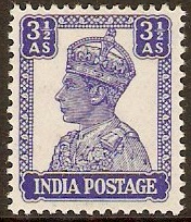 India 1940 3a Bright blue. SG272.