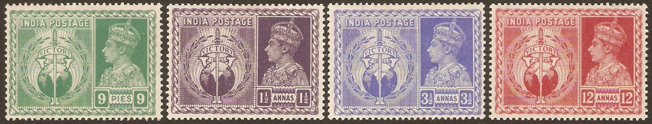 India 1946 Victory Set. SG278-SG281.