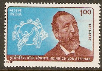 India 1981 1r H. von Stephan Commemoration Stamp. SG1002.