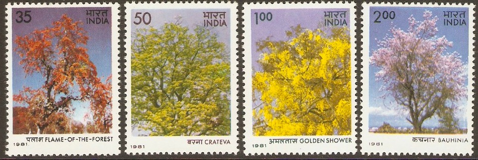 India 1981Flowering Trees Set. SG1014-SG1017.