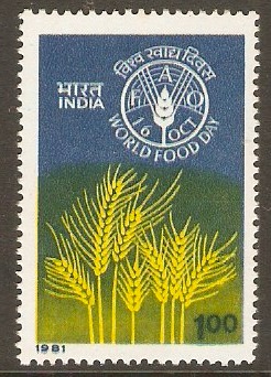 India 1981 1r World Food Day Stamp. SG1018.