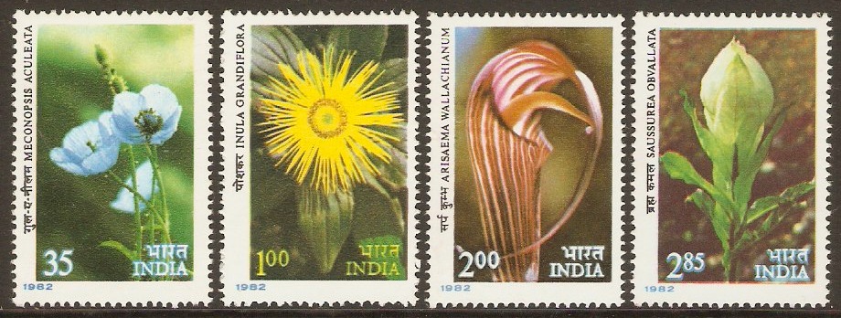 India 1982 Himalayan Flowers Set. SG1043-SG1046.