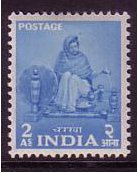 India 1955 2a. Light Blue. SG358.