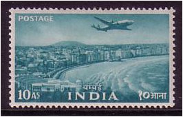 India 1955 10a. Turquoise-Green. SG363.
