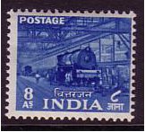 India 1955 8a. Blue. SG362.