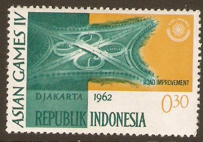 Indonesia 1962 30s Green and buff Asian Games Series. SG907.