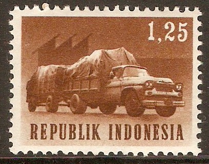 Indonesia 1962 1r.25 Transport series. SG998.