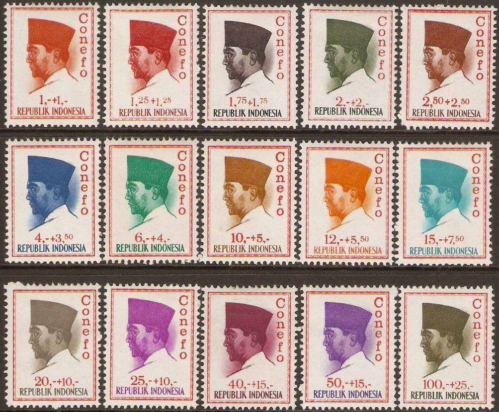 Indonesia 1965 President Sukarno Conefo Set. SG1035 SG1049. 34387