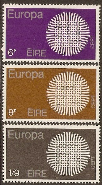 Ireland 1970 Europa Stamps Set. SG276-SG278.