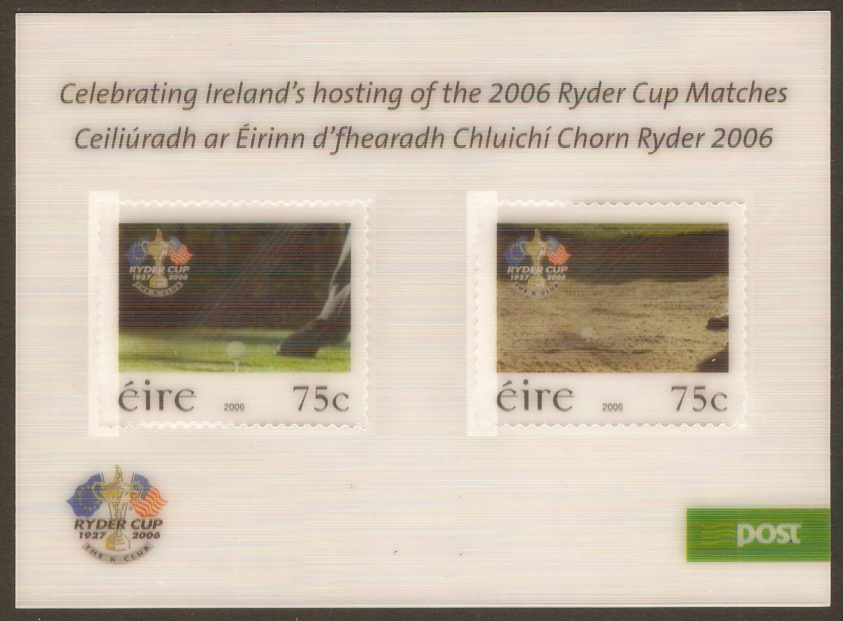Ireland 2006 Ryder Cup Sheet. SGMS1808.