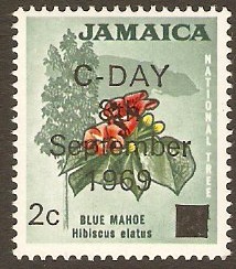 Jamaica 1969 2c on 2d New Decimal Currency Series. SG281.