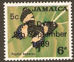 Jamaica 1969 5c on 6d New Decimal Currency Series. SG284.