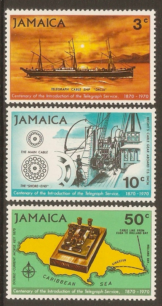 Jamaica 1970 Telegraph Anniversary set. SG320-SG322.