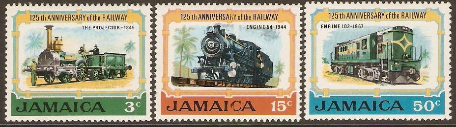 Jamaica 1970 Railways Anniversary Set. SG325-SG327.