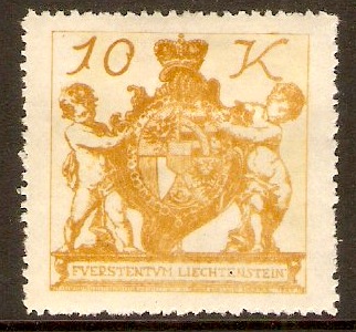Liechtenstein 1920 10k Ochre. SG42.