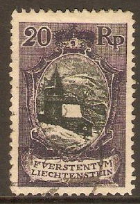 Liechtenstein 1921 20r Black and violet. SG55.