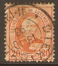 Luxembourg 1891 20c Orange. SG128b.
