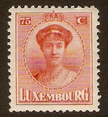 Luxembourg 1921 75c Vermilion. SG204.