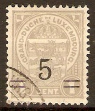 Luxembourg 1921 5 on 1c Pearl-grey. SG212.