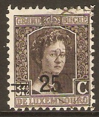 Luxembourg 1921 25 on 37c Black-brown. SG216.
