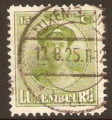 Luxembourg 1924 15c Yellow-green. SG233.