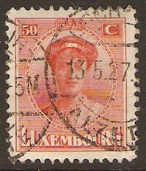 Luxembourg 1924 50c Vermilion. SG236.