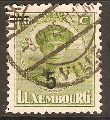 Luxembourg 1925 5 on 10c Yellow-green. SG240.