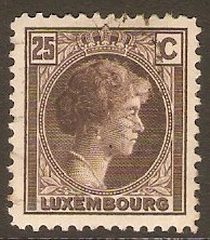 Luxembourg 1926 25c Chocolate. SG248a.