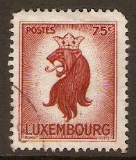 Luxembourg 1945 75c Red-brown - Lion series. SG471.
