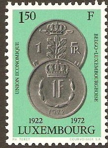 Luxembourg 1972 Economic Union Anniversary Stamp. SG885.