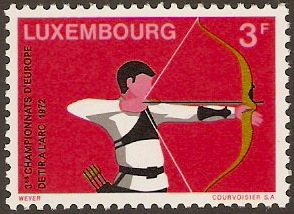 Luxembourg 1972 Archery Championships Stamp. SG892.