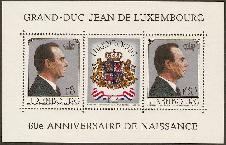 Luxembourg 1981 Duke Jean's Birthday Sheet. SGMS1059.