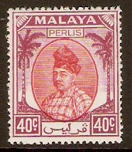 Perlis 1951 40c Red and purple. SG23.