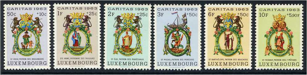 Luxembourg 1963 National Welfare Fund Set. SG734-SG739.