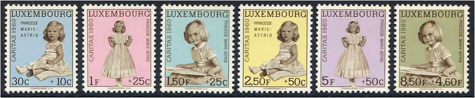 Luxembourg 1960 National Welfare Fund Set. SG685-SG690.