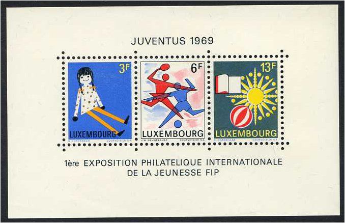 Luxembourg 1969 Juventus Philately Exhibition Set. SG MS835.