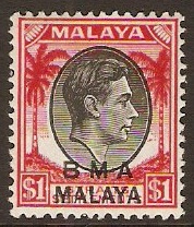 Malaya (BMA) 1945 $1 Black and red. SG15.