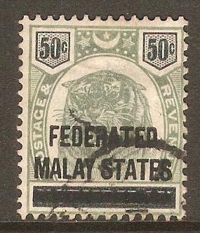 Federated Malay States 1900 50c Green and black. SG8.